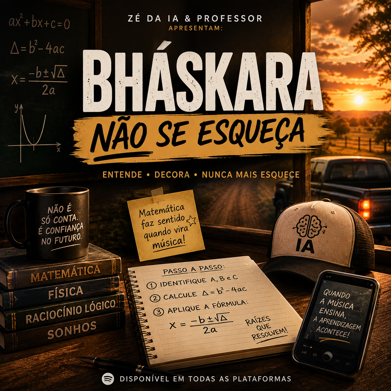 Capa do single Bháskara Não Se Esqueça, de Zé da IA & Professor
